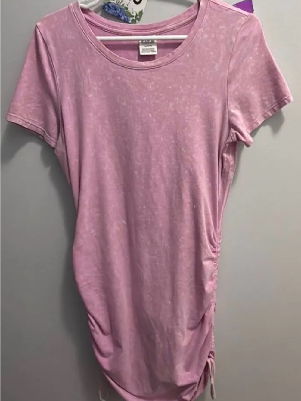 Victoria's Secret Light Pink Short Sleeve Ruched Side Tee